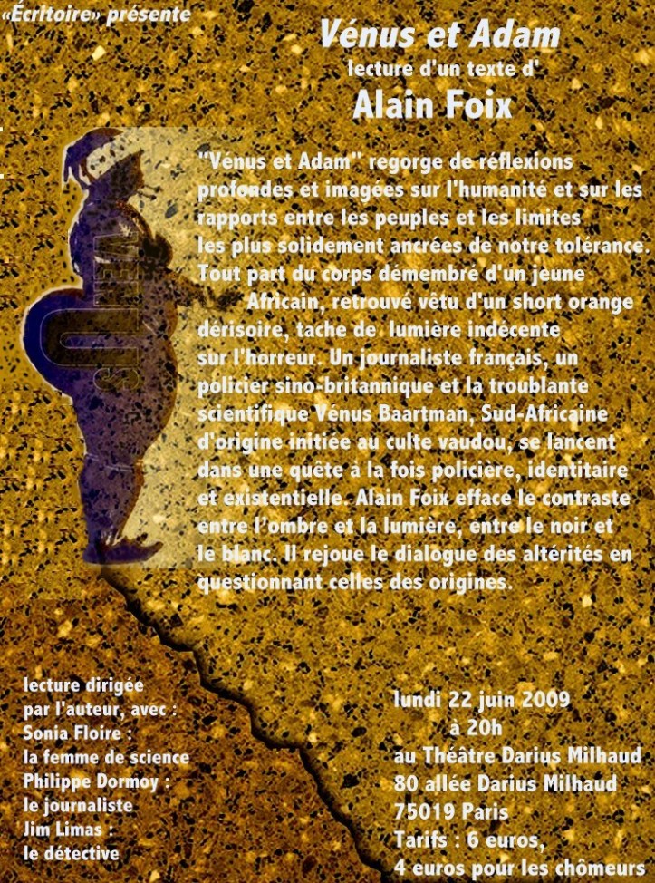 Vénus et Adam lecture