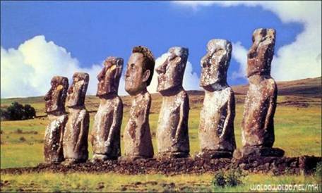 Moi et mes potes à l'île de Pâques